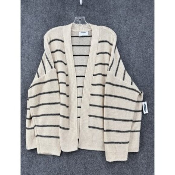 NEW Old Navy Striped Cardigan Sweater Women’s XXL Neutral Striped NWT - Picture 1 of 12